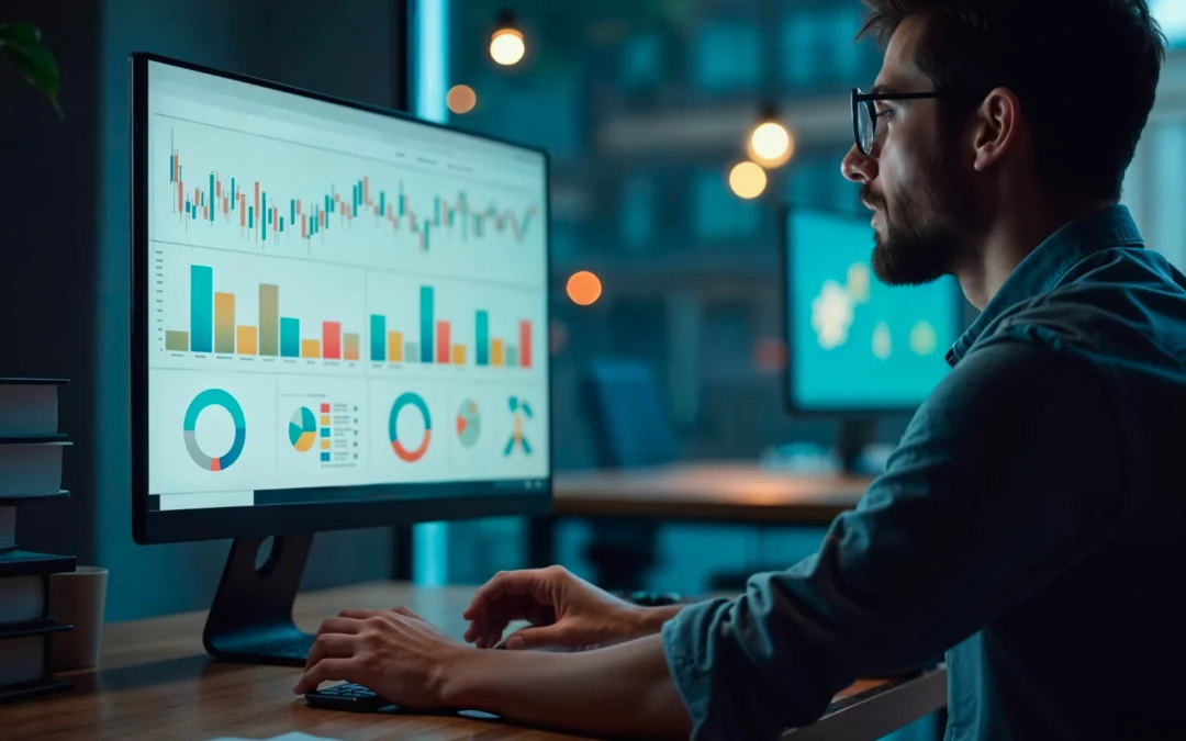 Data analyste qui consulte les résultats d'analyse par groupes
