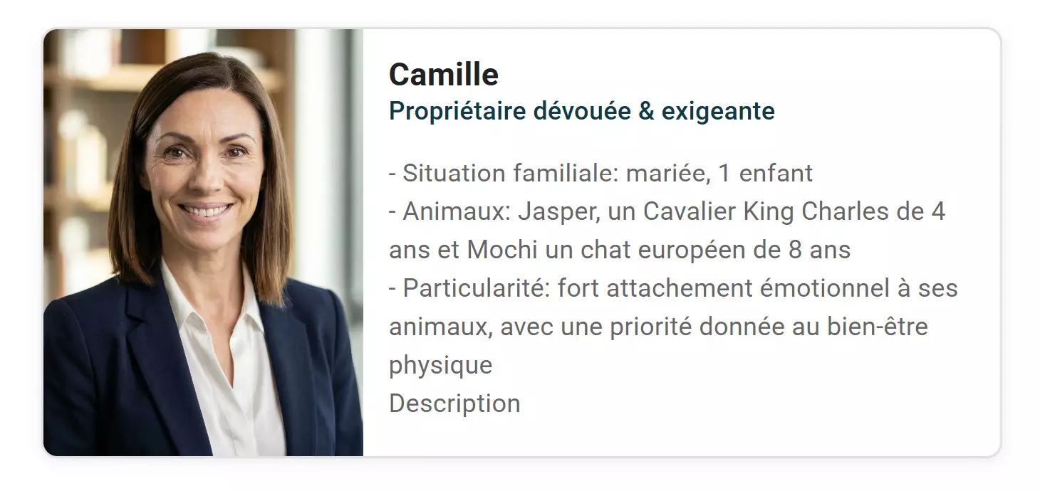 digital-persona-camille Jeune femme qui montre le concept des 3 questions pour l'analyse émotionnelle
